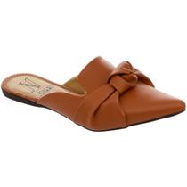 Mule Feminino Sapatilha Bico Fino Laço Nó Confortável Via Angel M03.