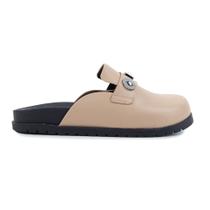 Mule Feminino Sua Bege Fendy - 83481 Mule Feminino Sua Bege Fendy - 83481