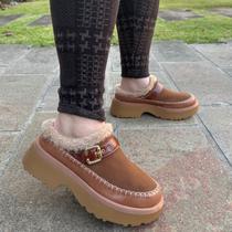 Mule Feminino Tarma Peluciado Forrado Inverno Camurça Chic