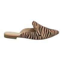 Mule Feminino Via Marte Bico Fino Zebrado