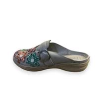 Mule Floral Glacê Sapato Fechado em Couro Estilo J.Gean