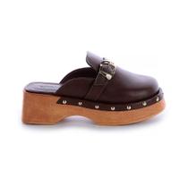 Mule Jully Damannu Shoes Marrom com Tachas 6cm
