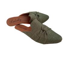 Mule Labelly feminino confortável bico fino nó sem salto