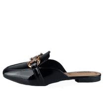Mule Loafer Dakota Com Fivela Metalizada Original Elegante Mule Loafer Dakota Com Fivela Metalizada Original Elegante