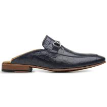 Mule Masculino Azul Croco em Couro 5851