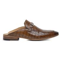 Mule Masculino Marrom Em Couro Croco 00585 Mule Masculino Marrom Em Couro Croco 00585