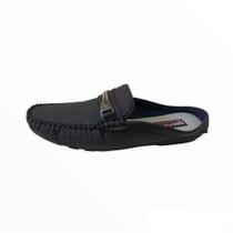Mule Mocassim Mocflex, Preto, REF. 9568