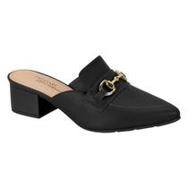 Mule Modare Feminina Salto Bloco Conforto Detalhe Metal