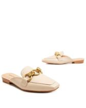 Mule Off White Couro Bridão