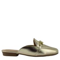 Mule Piccadilly Feminino Confortável Elegante Metal