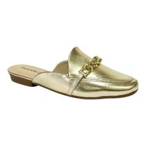 Mule Piccadilly Raquel Salto Baixo 250252 Ouro Mule Piccadilly Raquel Salto Baixo 250252 Ouro