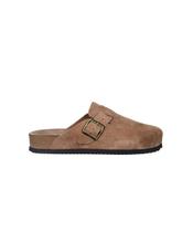 Mule Pixóle Fivela Couro Taupy