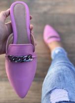 Mule Rosa Bebê com Corrente Prata