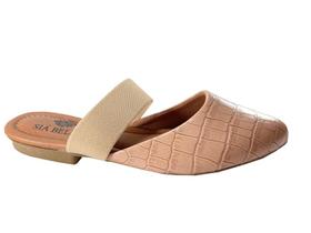 Mule Rosé Animal Print Crocco Elástico Marca Siá Bella Mule Rosé Animal Print Crocco Elástico Marca Siá Bella