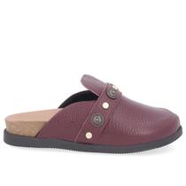 Mule Roxo Bico Redondo Enfeites