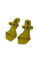 Mule salto alto tiras amarelo 34