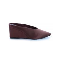 Mule Salto Ludy Cetim Marrom