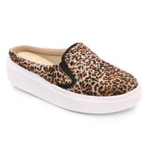 Mule Slip On Babuche Tênis Casual Feminino Solado Flat Emborrachado Confortável Prático Macio