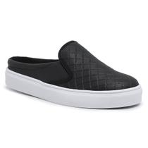 Mule Slip On Babuche Tênis Casual Feminino Solado Flat Emborrachado Confortável Prático Macio