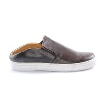 Mule Slip-On de Couro na Cor Café Clean e Sola Branca - CHACAL