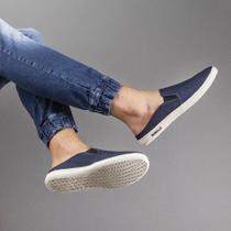 Mule Slip On Urban Casual Marinho Lona Macio Dia Dia