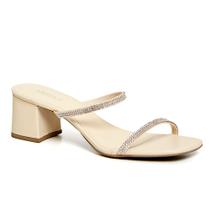 Mule Tiras Strass Nude