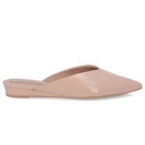 Mule Usaflex Bico Fino Couro Verniz Anabela Baixo AM0404 Mule Usaflex Bico Fino Couro Verniz Anabela Baixo AM0404