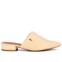 Mule usaflex couro salto bloco bico fino feminino ref:ab6618