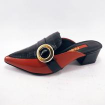 Mule verniz ruggine com preto Mule verniz ruggine com preto