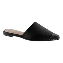 Mule Via Uno 116479 Brilho Sapato Calcanhar Aberto Casual Feminino