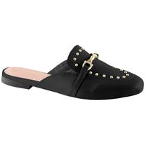 Mule Via Uno Rio 285175 Sapato Fivela Baixo Calcanhar Aberto Feminino