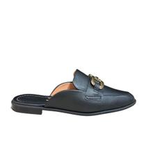 Mule Vizzano 1376.118 Feminino Casual Fivela Dourada Preto Mule Vizzano 1376.118 Feminino Casual Fivela Dourada Preto
