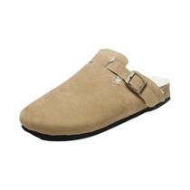 Mules De Couro Camurça Masculinas E Femininas, Sapatos De Inverno Confortáveis Com Suporte De Arco E