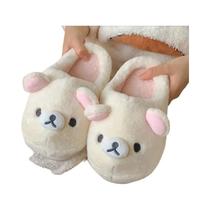 Mules De Inverno Kawaii Bear Rilakkuma Em Algodão, Sapatos Fechados E Planos, Lindos Para Casais