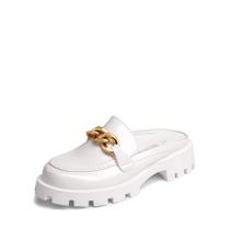 Mules DREAM PAIRS Plataforma Chunky Slip-On Flat Branco