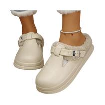 Mules Femininos Impermeáveis De Inverno Quentes E Confortáveis Com Solado Grosso Antiderrapante