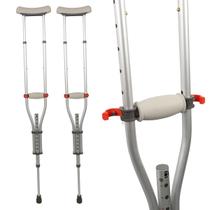 Muleta Axilar Idoso Adulto Alumínio Ajustável P M G 130kg D7 Universal Resistente Regulável Dellamed