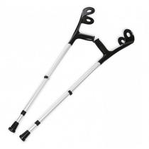 Muleta Canadense Alumínio Braçadeira Fixa Adulto 130kg Preta (Par) CF1P - Indaiá Muleta Canadense Alumínio Braçadeira Fixa Adulto 130kg Preta (Par) CF1P - Indaiá