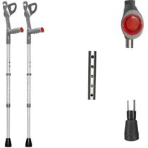 Muleta Canadense Ortopédica Cinza de Alumínio Regulável 120kg Par Takecare