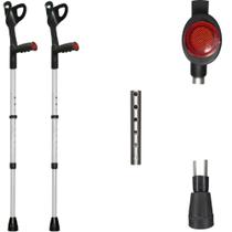 Muleta Canadense Ortopédica Preta de Alumínio Regulável 120kg Par Takecare