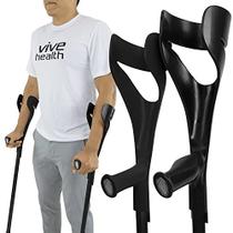 Muletas Vive Antebraço (Par) - Muletas Leves e Ajustáveis do Antebraço para Adultos - Muleta do Manguito do Braço - Muleta Lofstrand Ergonômica e Resistente - Confortável no Pulso - Pontas de Borracha Moldadas e Não Derrapantes Substituíveis