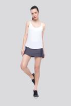 Mulher Elástica Sport Regata Lara Crepe Feminina Esportiva Branca