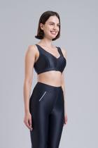 Mulher Elástica Sport Top Esportivo Feminino Bo Ju New Grafite Mulher Elástica Sport Top Esportivo Feminino Bo Ju New Grafite