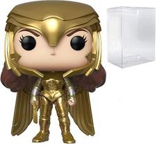 Mulher Maravilha Golden Armor Pop 323 Pop Heroes: Wonder Woman 84 Vinyl Figure (Empacotado com EcoTek Protector para Proteger a Caixa de Exibição)