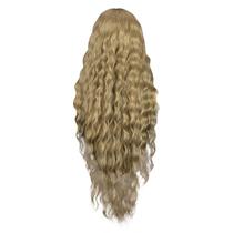 Mulheres Castanho Claro Gradien Gradient Micro Curl Cabeça Set Ondulado Ondulado Perucas de Cabelo