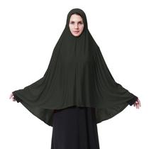 Mulheres Extra Long Milk Fibra Muçulmana Árabe Hijab Elegante Solid Color Solid Oração Islâmica Cabeça Leve Scarf Wrap Shawl - Exército Verde