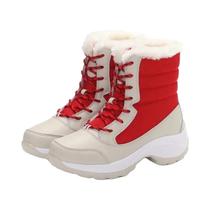 Mulheres Impermeáveis Botas De Tornozelo De Inverno Saltos Plataforma Quente Pelúcia Sapatos De Neve