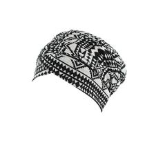 Mulheres Índia muçulmano elástico turbante impressão cauda longa chapéu cabeça cachecol envoltório