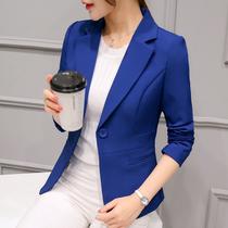 Mulheres Manga Longa Slim Cropped Jacket Korean Blazer in = S