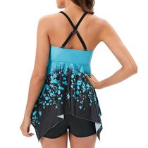 Mulheres Sexy Flower Printing Backless Bikini Duas peças Swimwear Swimsuit Beachwear Set